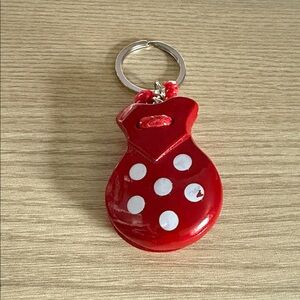 Red Polka Castanets Dot Keychain